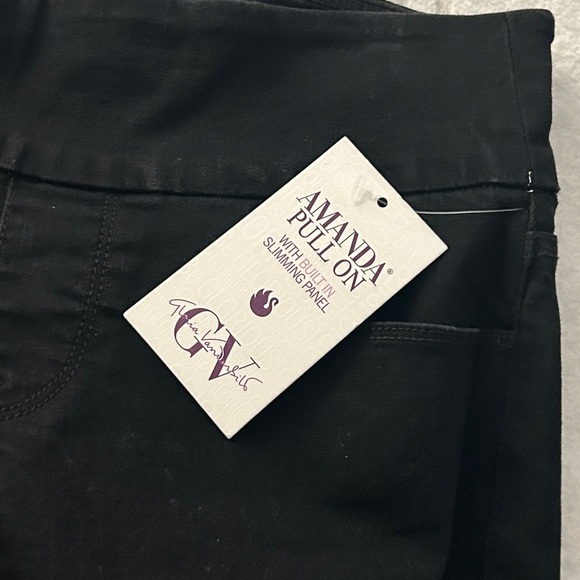NWT Amanda Pull-On Black Jeans Straight Leg Sz 8 Short - Picture 7 of 15